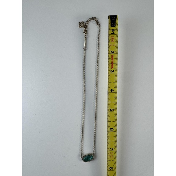 Kendra Scott Necklace Gold Tone Green Oval Pendant Adjustable 16" Womens Jewelry - Picture 2 of 9